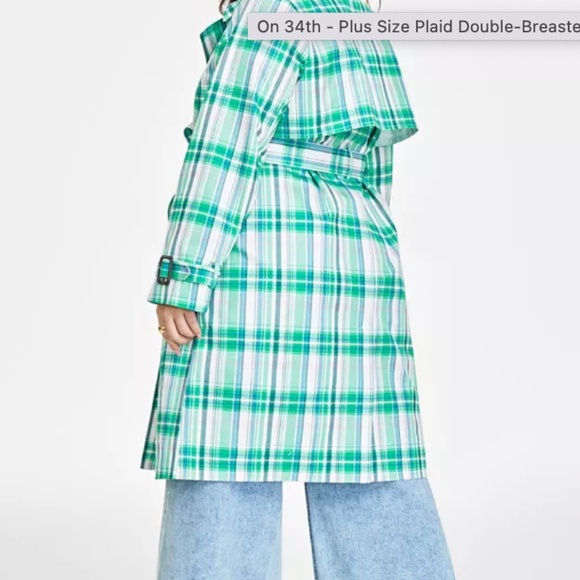 Plaid Spring Raincoat - Picture 2 of 7